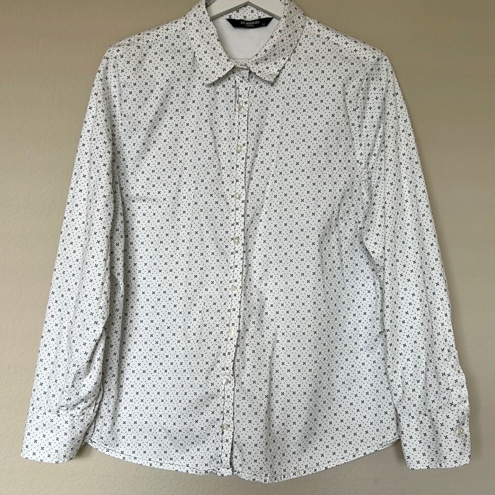LC Waikiki Women’s Button Down Print Shirt, Size 46
